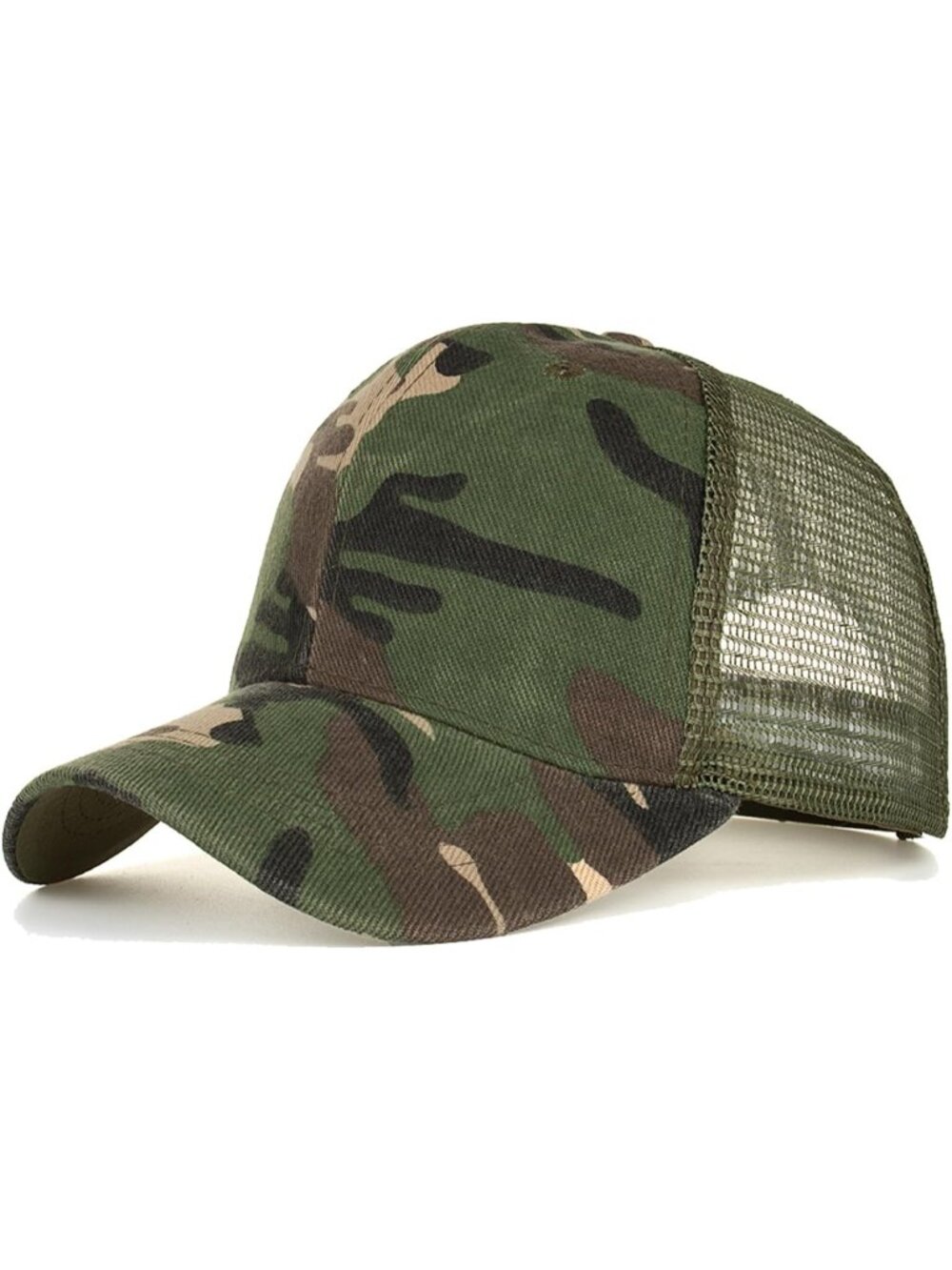 Unisex Halloween Green Camo Hat Adjustable Sportswear Distressed Baseball Cap